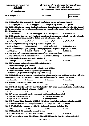 Đề thi thử Tốt nghiệp THPT môn Sinh học - Mã đề 224 - Năm học 2020-2021 - Sở giáo dục và đào tạo Bắc Ninh (Có đáp án)